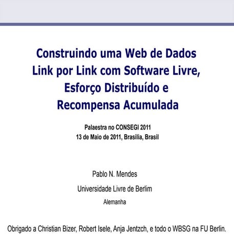 Dados Ligados (Linked Data) CONSEGI 2011