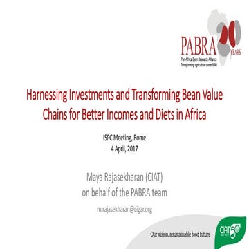 Harnessing Investments and Transforming Bean Value Chains for Better Incomes ...
