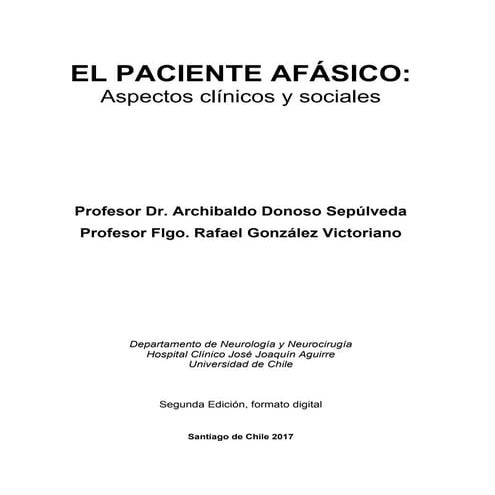 El paciente afásico: Aspectos clínicos y sociales
