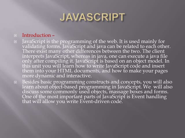 Paca java script slid