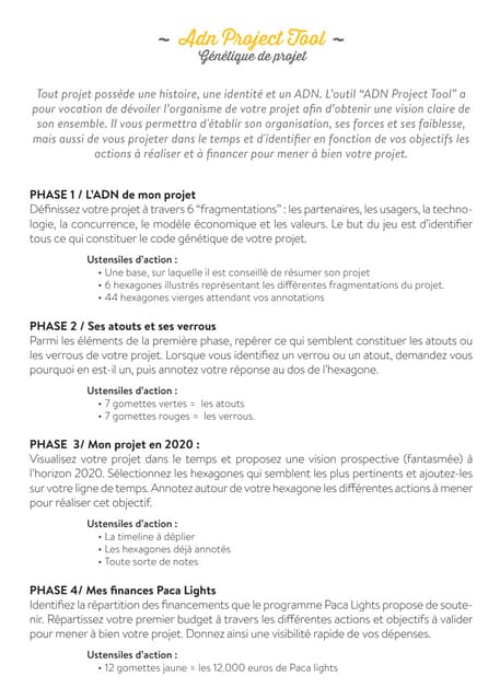 PACA Lights - Kit methodo "ADN projet"