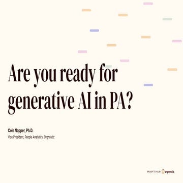 Cole Napper: Are you ready for generative AI in people analytics?