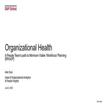 Alan Susi: Organizational Health:  A People Team’s path to Minimum Viable ‘Wo...