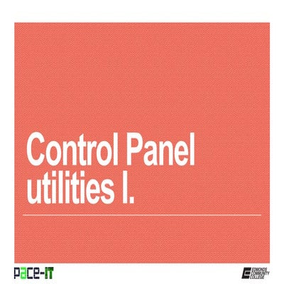 Pace IT - Control Panel (Part 1)
