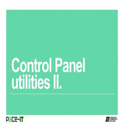 Pace IT - Control Panel (Part 2)