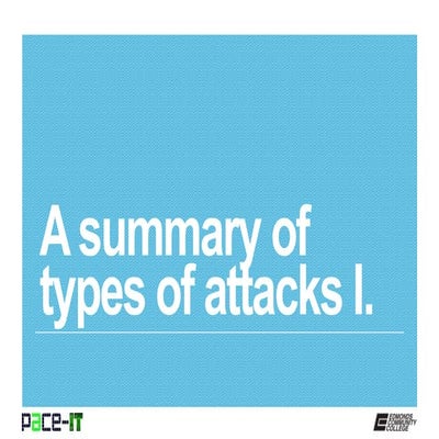 PACE-IT, Security+3.2: Summary of Types of Attacks (part 1)