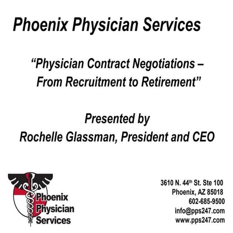Physician Contract from Recruitment to Retirement