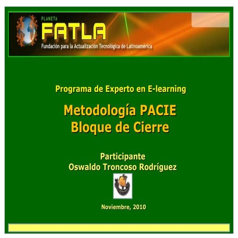 Metodología PACIE. Bloque de Cierre