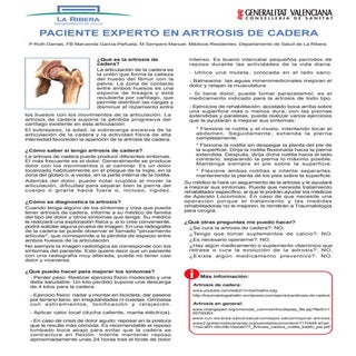 Paciente experto en artrosis de cad...