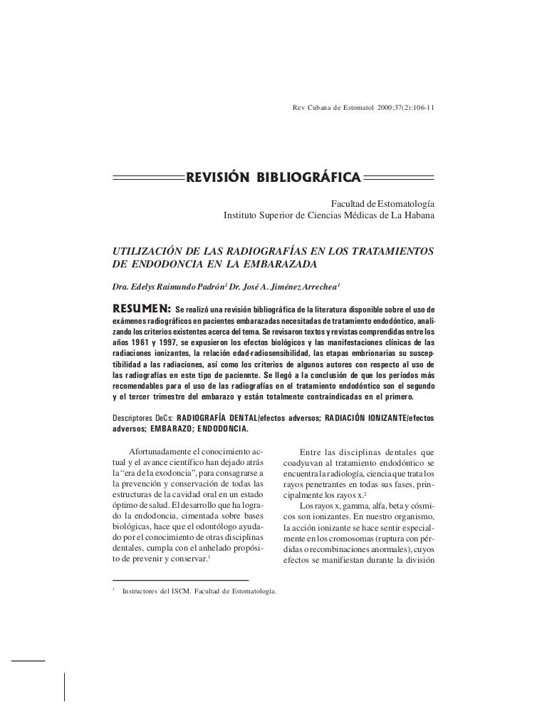 radiografia dental en embarazadas