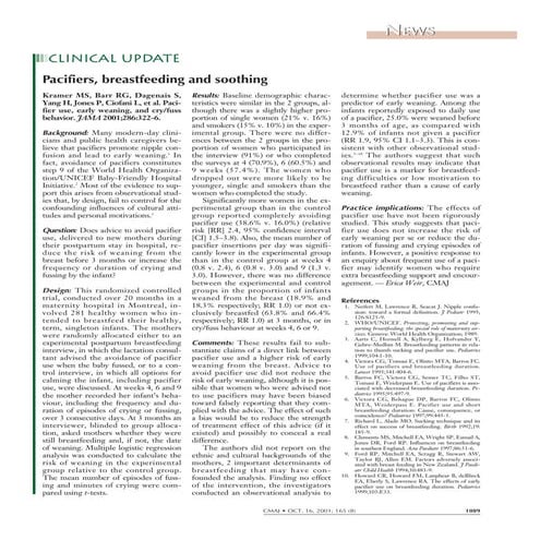 Pacifiers, Breastfeeding And Soothing