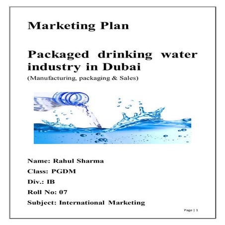 Packaged drinking water industry in UAE