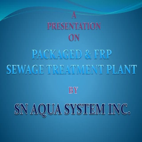 Packaged and FRP Sewage Treatment Plant