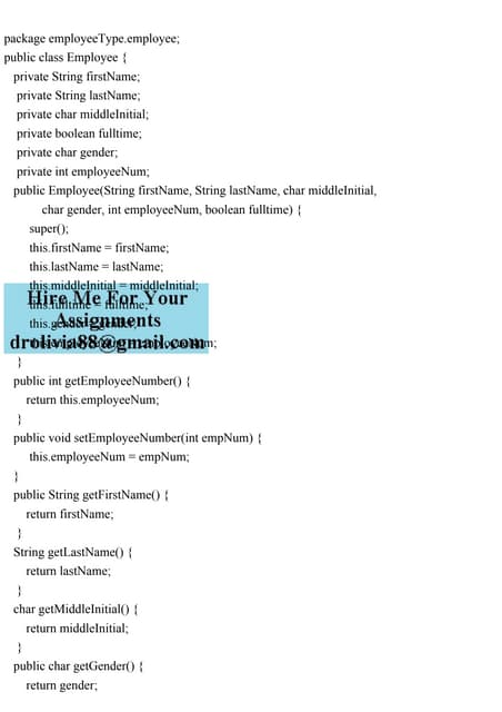 package employeeType.employee;public class Employee {   private .pdf