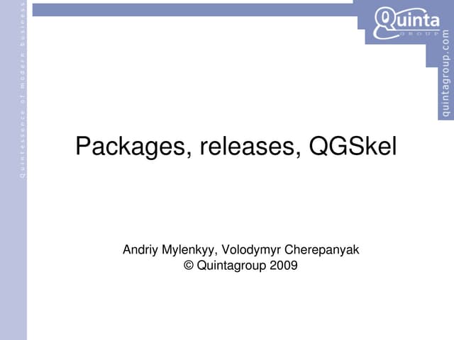 Packages, Releases, QGSkel