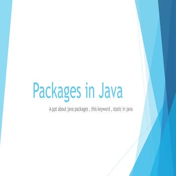 Packages,static,this keyword in java | PPT image.