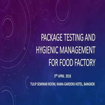 Package Testing for Food Factory