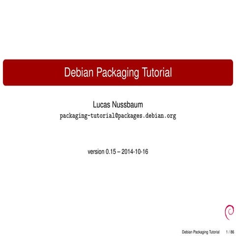Debian Packaging tutorial