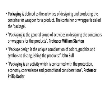 Packaging and Labelling in marketing management