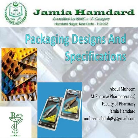Packaging designs and specifications