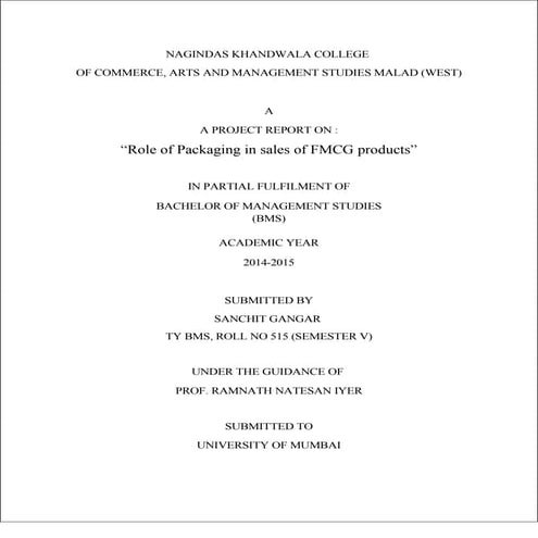 Role of Packaging in sales of FMCG products