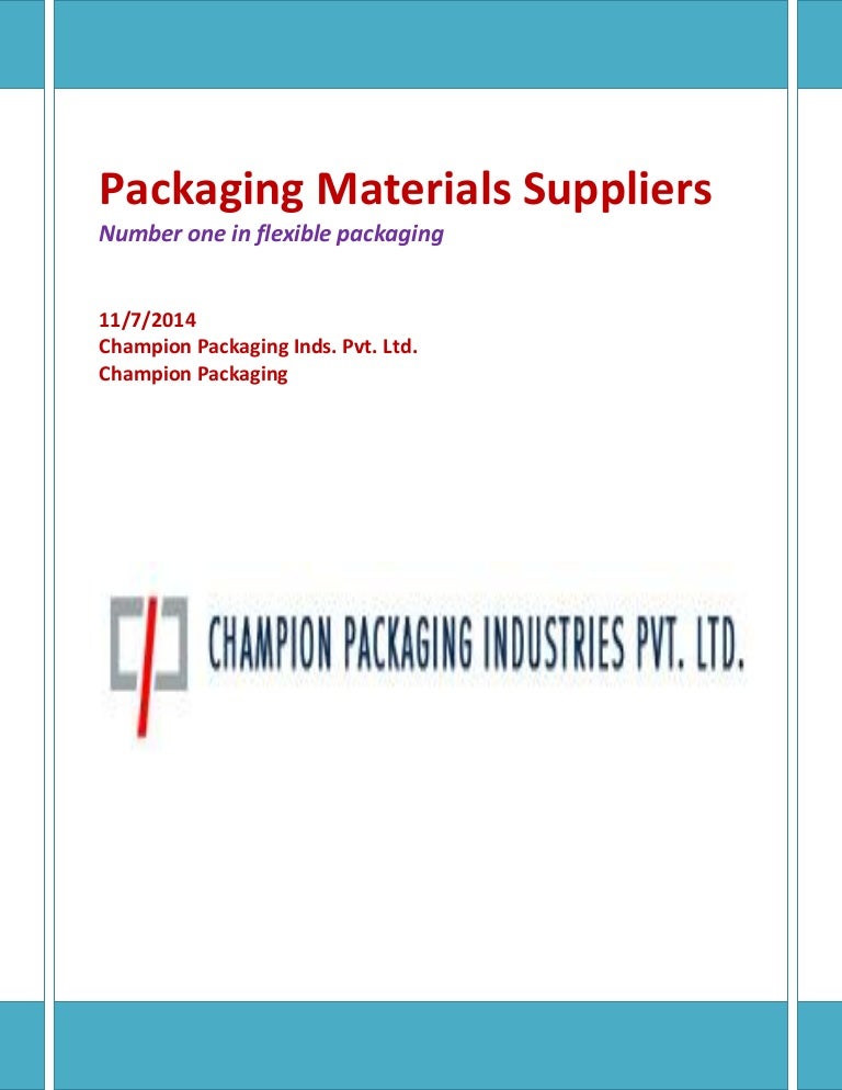 Packaging materials suppliers
