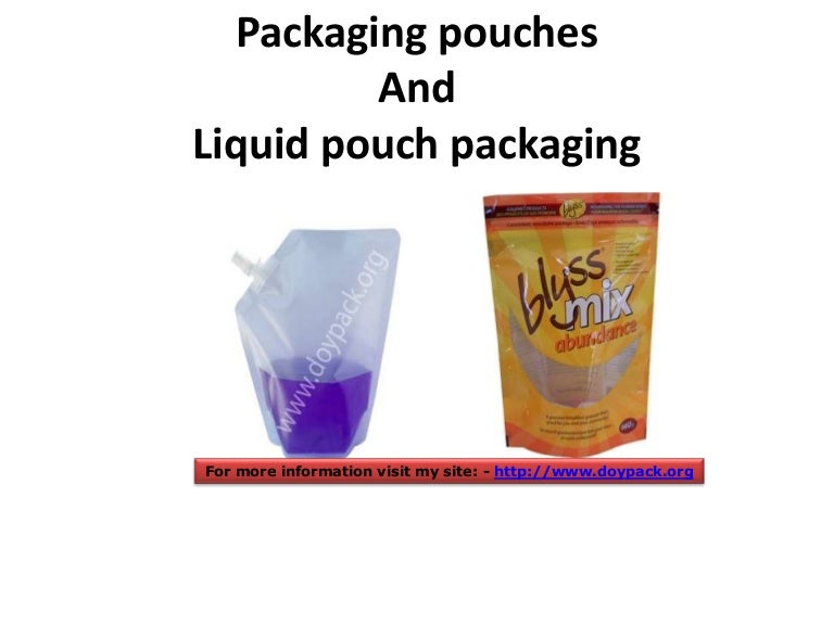 Packaging pouches and liquid pouch packaging