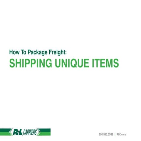 Shipping and Packaging Unique Items | PPTX