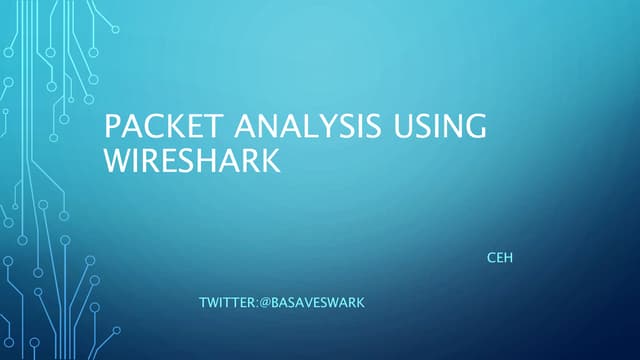 Packet analysis using wireshark