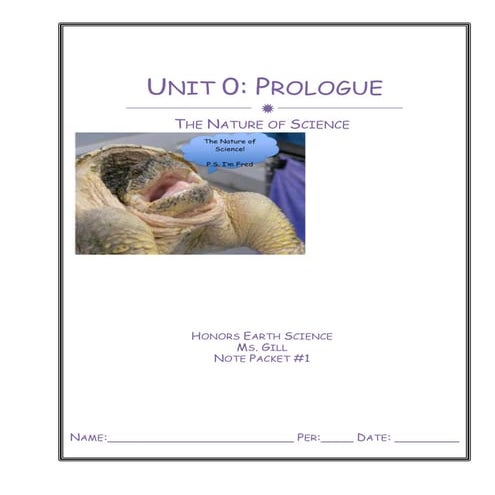 Prologue Packet Cover and Vocab