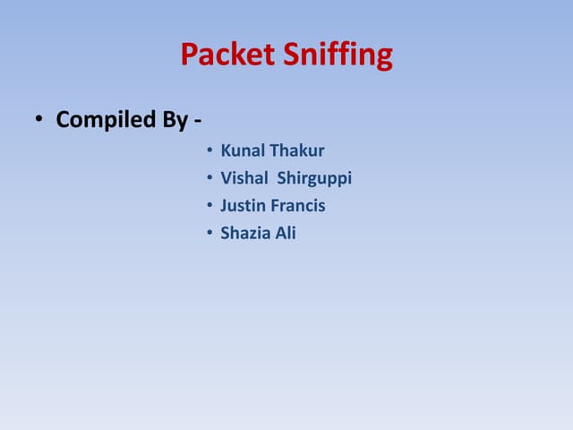 Packet sniffers