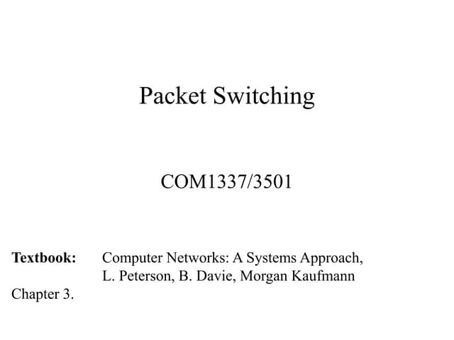 Packet Switching Technique in Computer Network