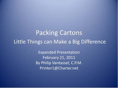 Packing   little things can make a big difference