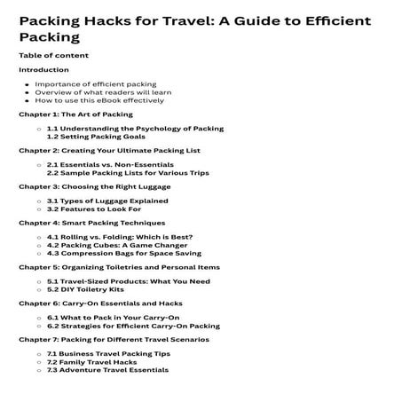 Packing Hacks for Travel: Master Efficient Packing Today | PDF
