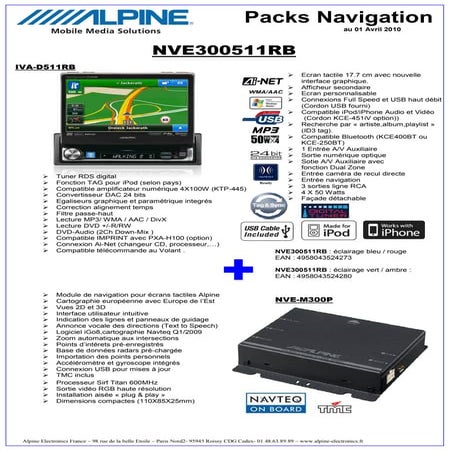 Pack NAVIGATION ALPINE NVE300511RB par autoprestige-autoradio