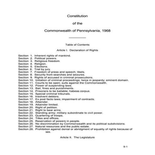 Pa Constitution 1968