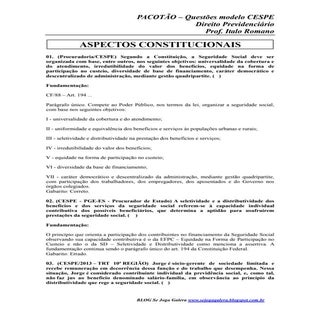 Pacotão questões cespe demonstração