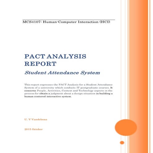 Pact Analysis Report for a Student Attendance System