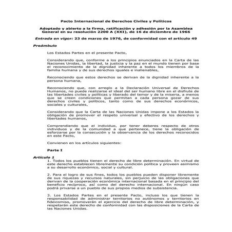 Pacto internacional de derechos civiles y politicos