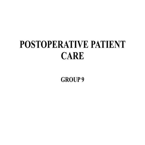 The Post anesthesia care unit [PACU] ppt | PPTX