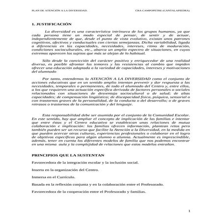 Plan de atención a la Diversidad. 2011-12