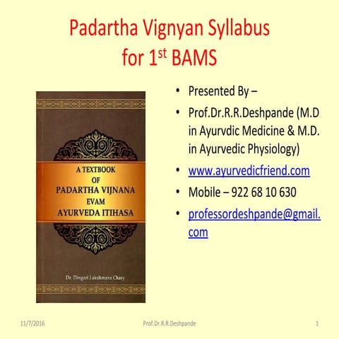 Padartha vignyan syllabus PPT 