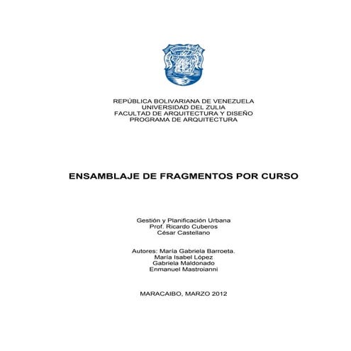 Ejemplo de Proyecto en Fragmento urbano