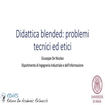 Didattica blended: problemi tecnici ed etici