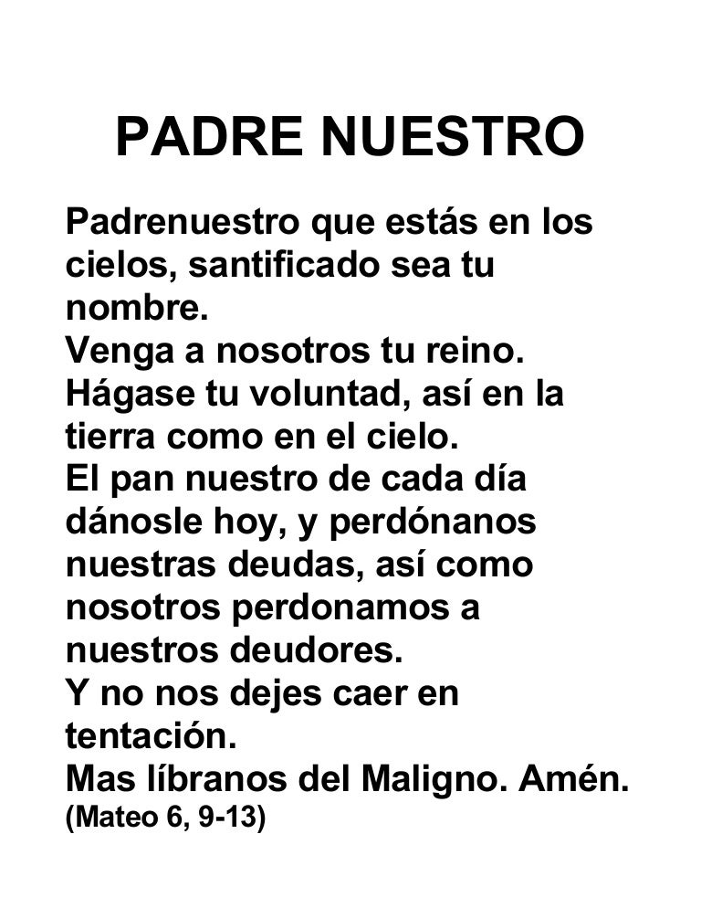 Padre Nuestro Oracion Padre Nuestro Oracion