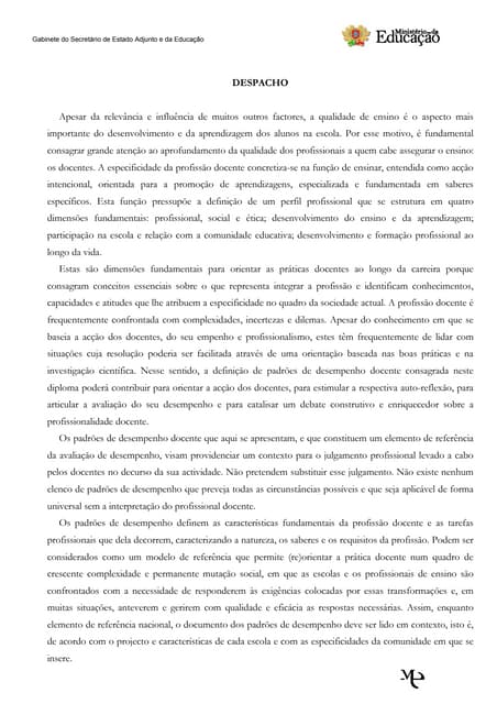 Padrões de desempenho docente   ver...