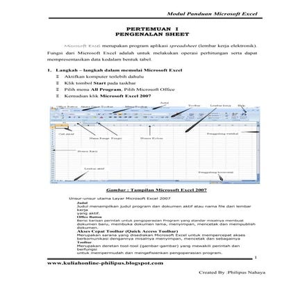 Paduan dasar excel 2007 philipus nahaya