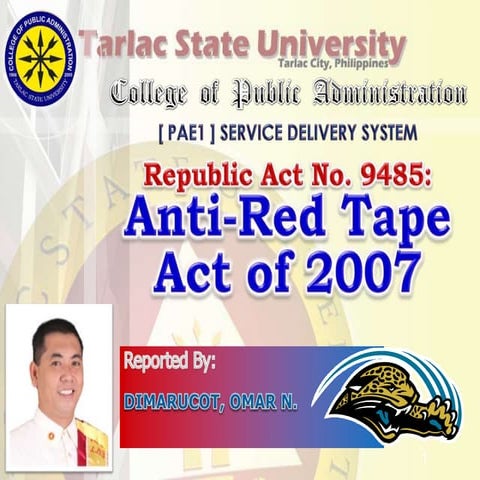 REPUBLIC ACT 9485 - ANTI-RED TAPE ACT OF 2007 (SIMPLIFIED)