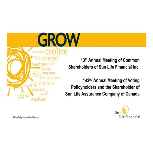 Sun Life Financial's 142nd Annual General Meeting