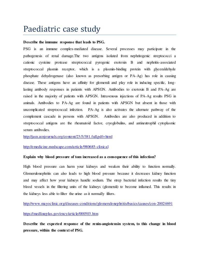 Case Study On Paediatric